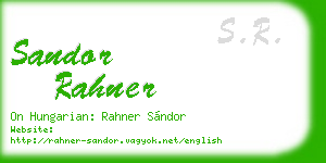 sandor rahner business card